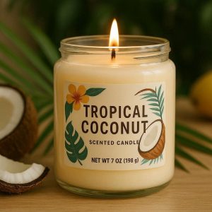 Tropical Coconut Vacation Scent Candle