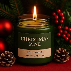 6 Christmas Pine Festive Soy Candle